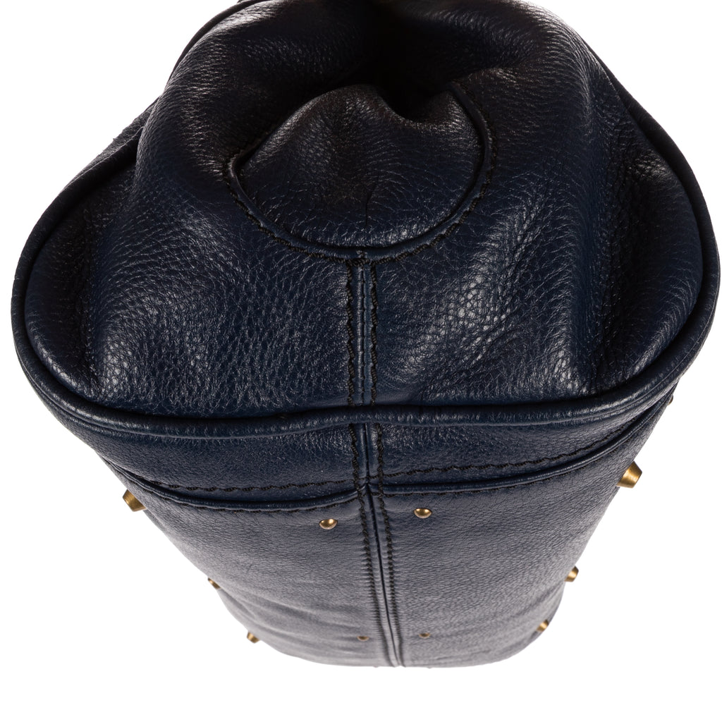 Handbag Paddington Blue Calfskin Leather