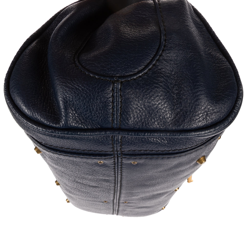 Handbag Paddington Blue Calfskin Leather