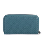 Wallet Classic Continental Wallet Blue Intrecciato Leather