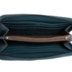 Wallet Classic Continental Wallet Blue Intrecciato Leather