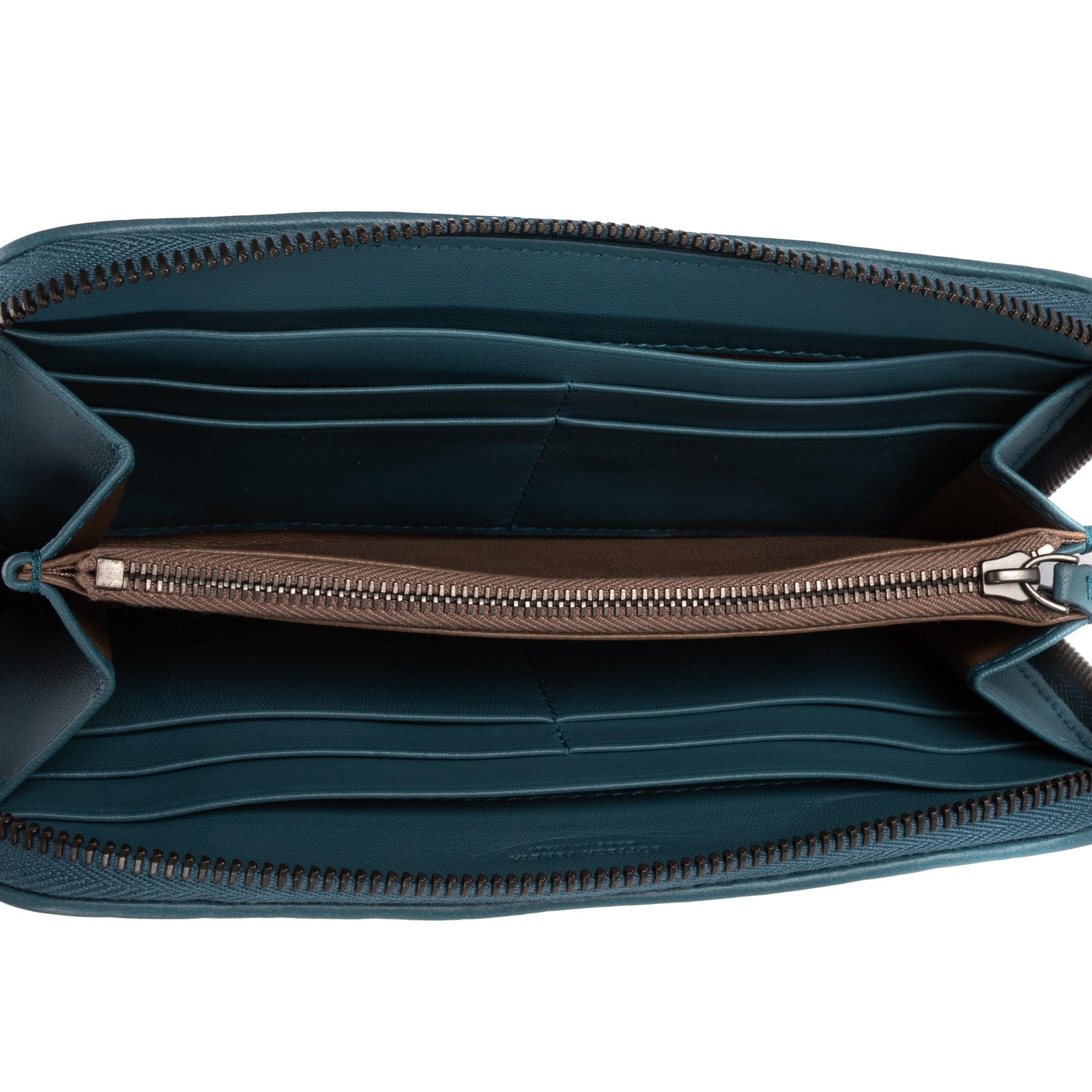 Wallet Classic Continental Wallet Blue Intrecciato Leather