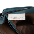 Wallet Classic Continental Wallet Blue Intrecciato Leather