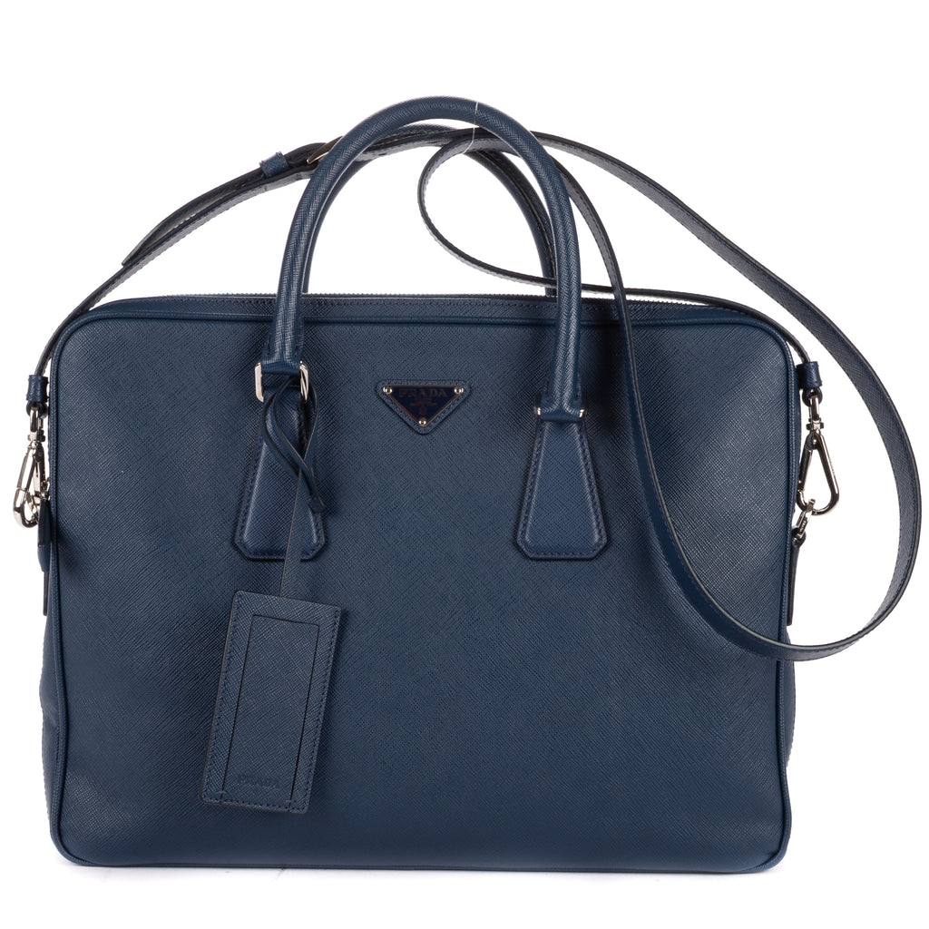 Briefcase Briefcase Blue Saffiano Travel Leather