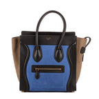 Sac à main Micro Lugagge Tricolore Cuir de veau noir