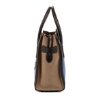 Sac à main Micro Lugagge Tricolore Cuir de veau noir