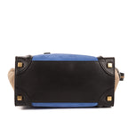 Sac à main Micro Lugagge Tricolore Cuir de veau noir