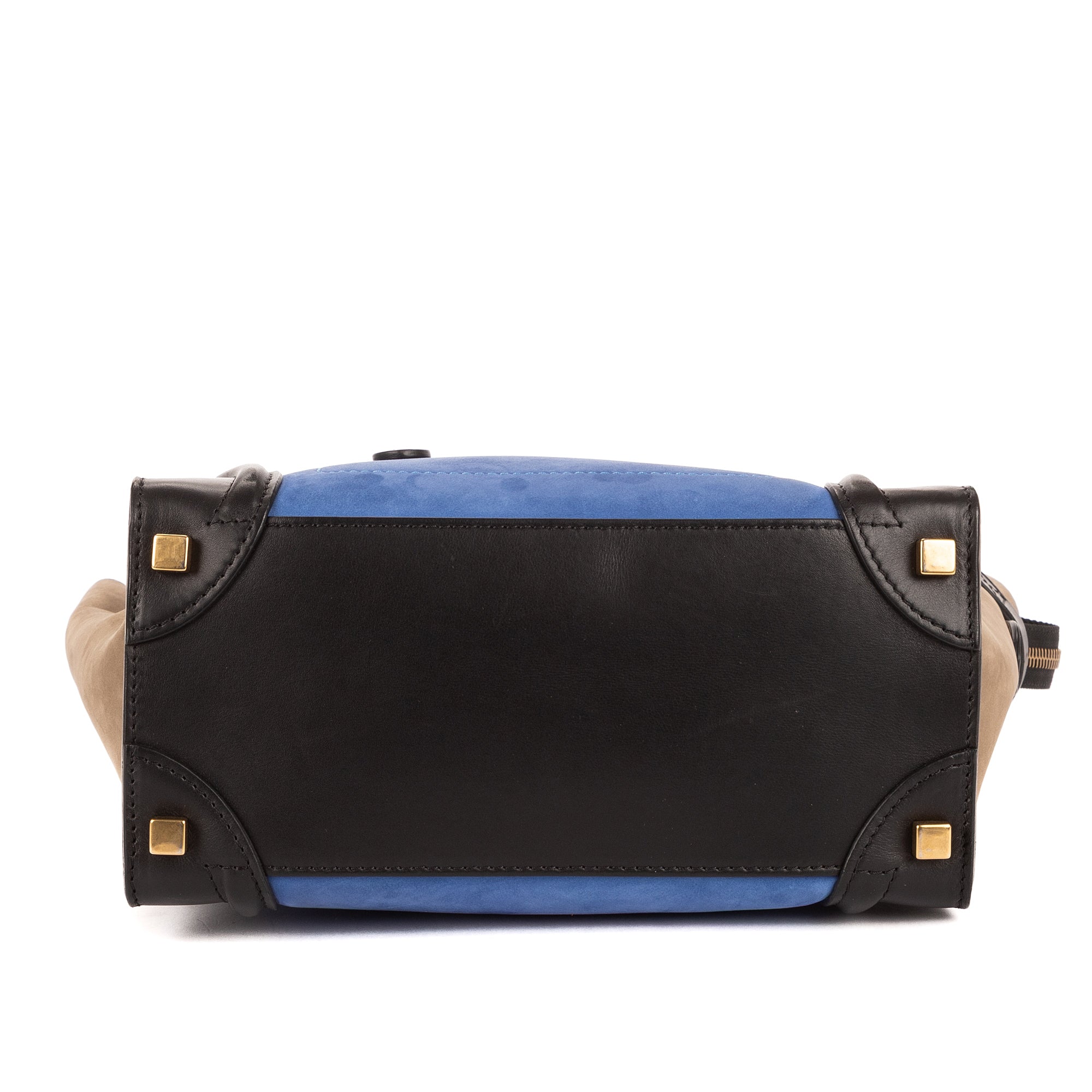 Sac à main Micro Lugagge Tricolore Cuir de veau noir