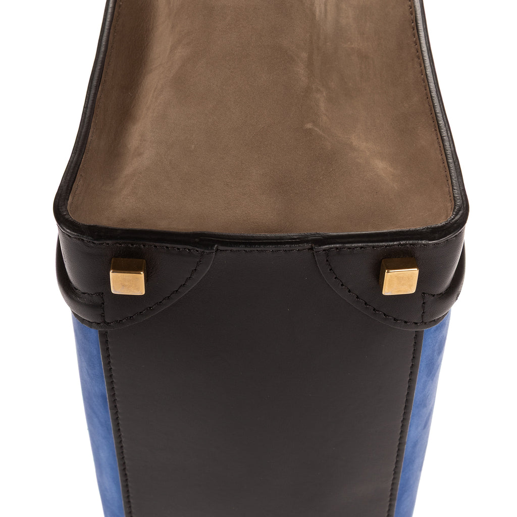 Sac à main Micro Lugagge Tricolore Cuir de veau noir