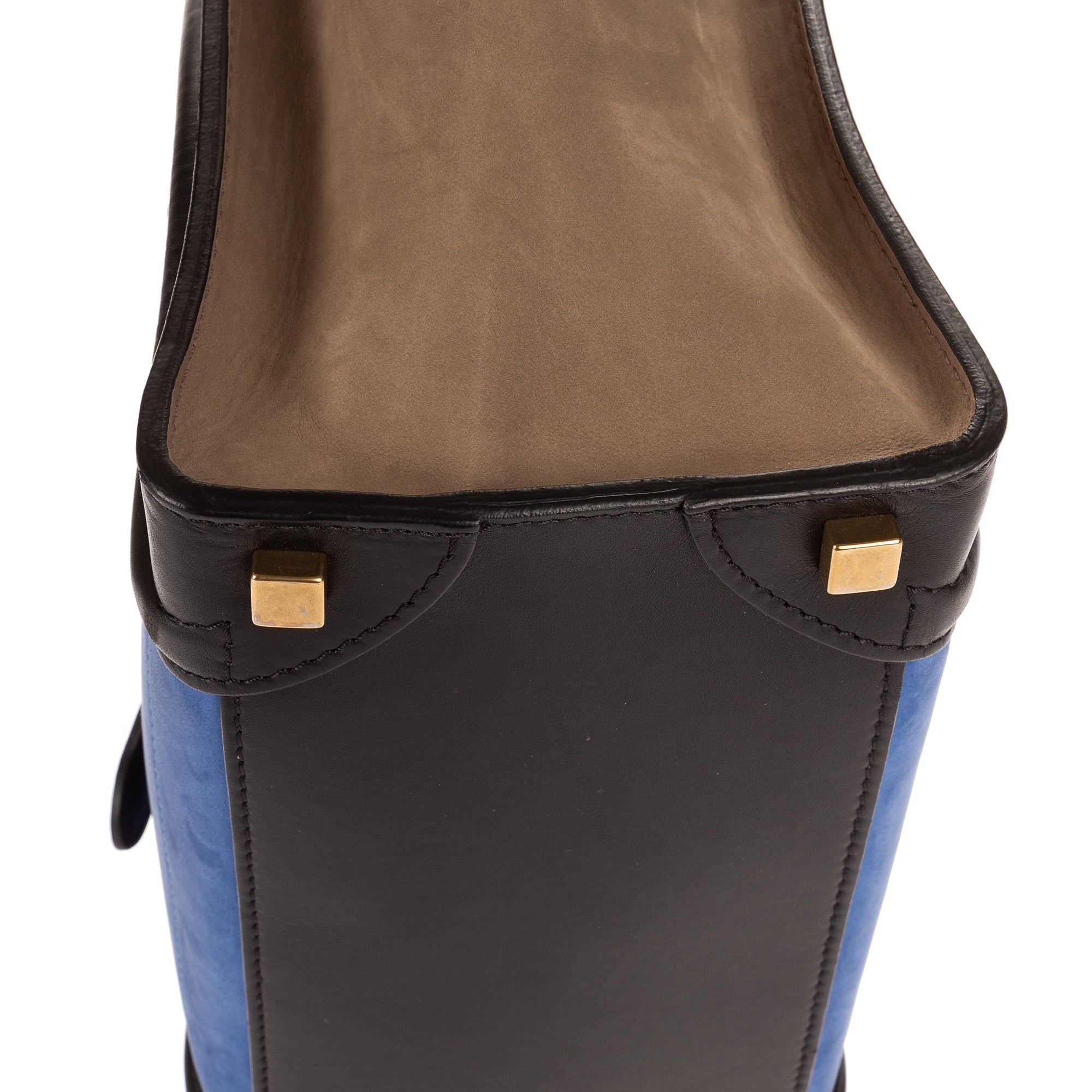 Sac à main Micro Lugagge Tricolore Cuir de veau noir