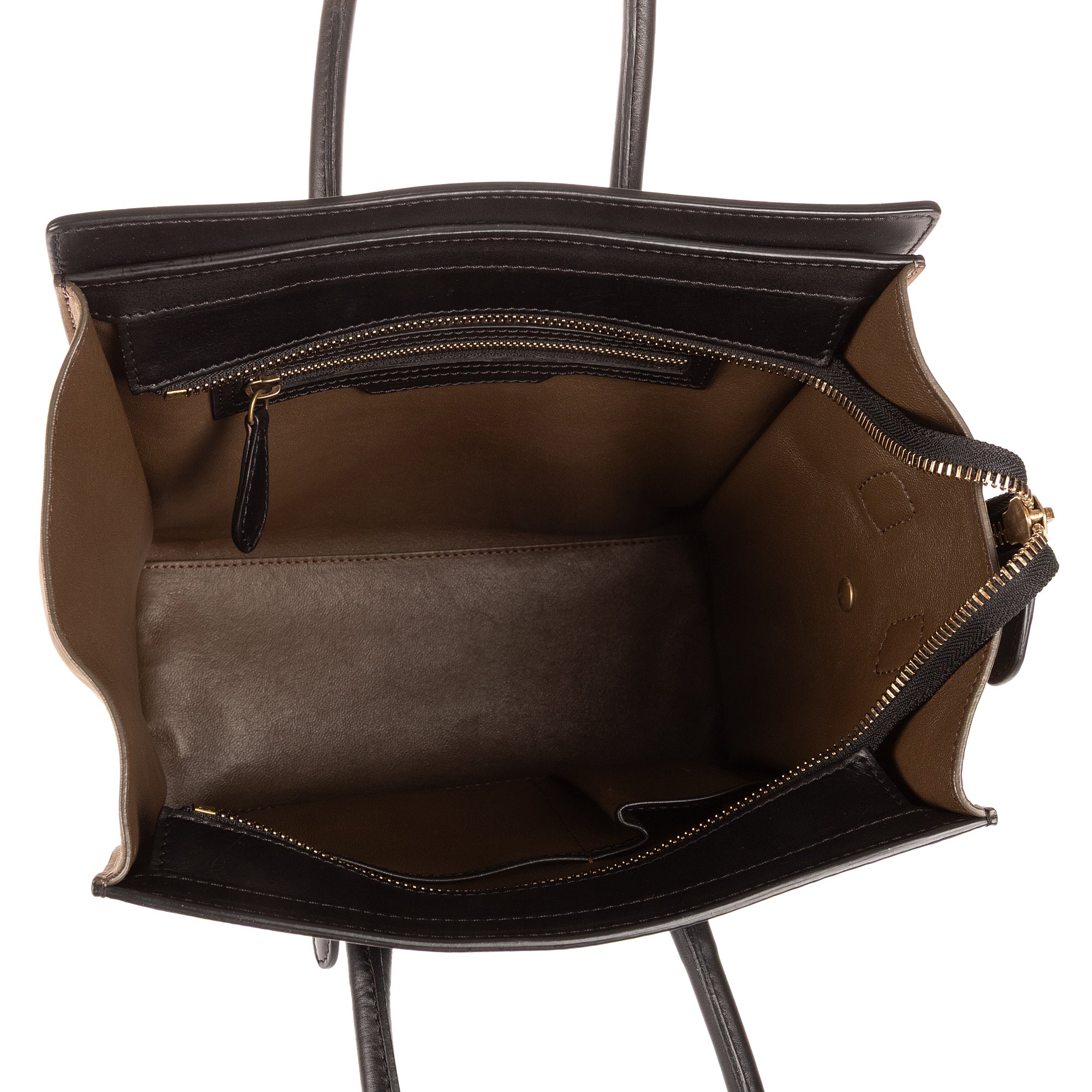 Sac à main Micro Lugagge Tricolore Cuir de veau noir