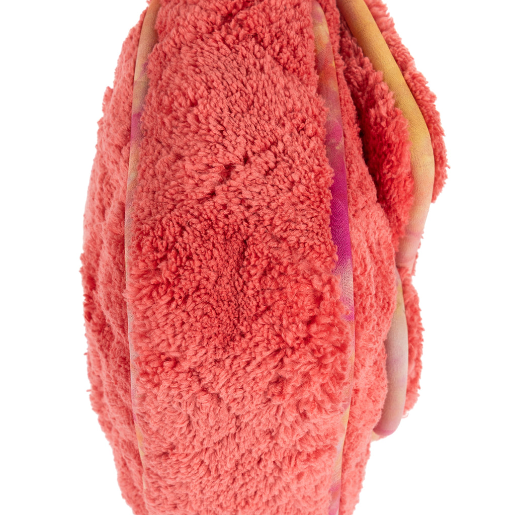 Shoulder Bag Terry Cloth Jumbo Single Flap Pink Quilted Shearling Canvas