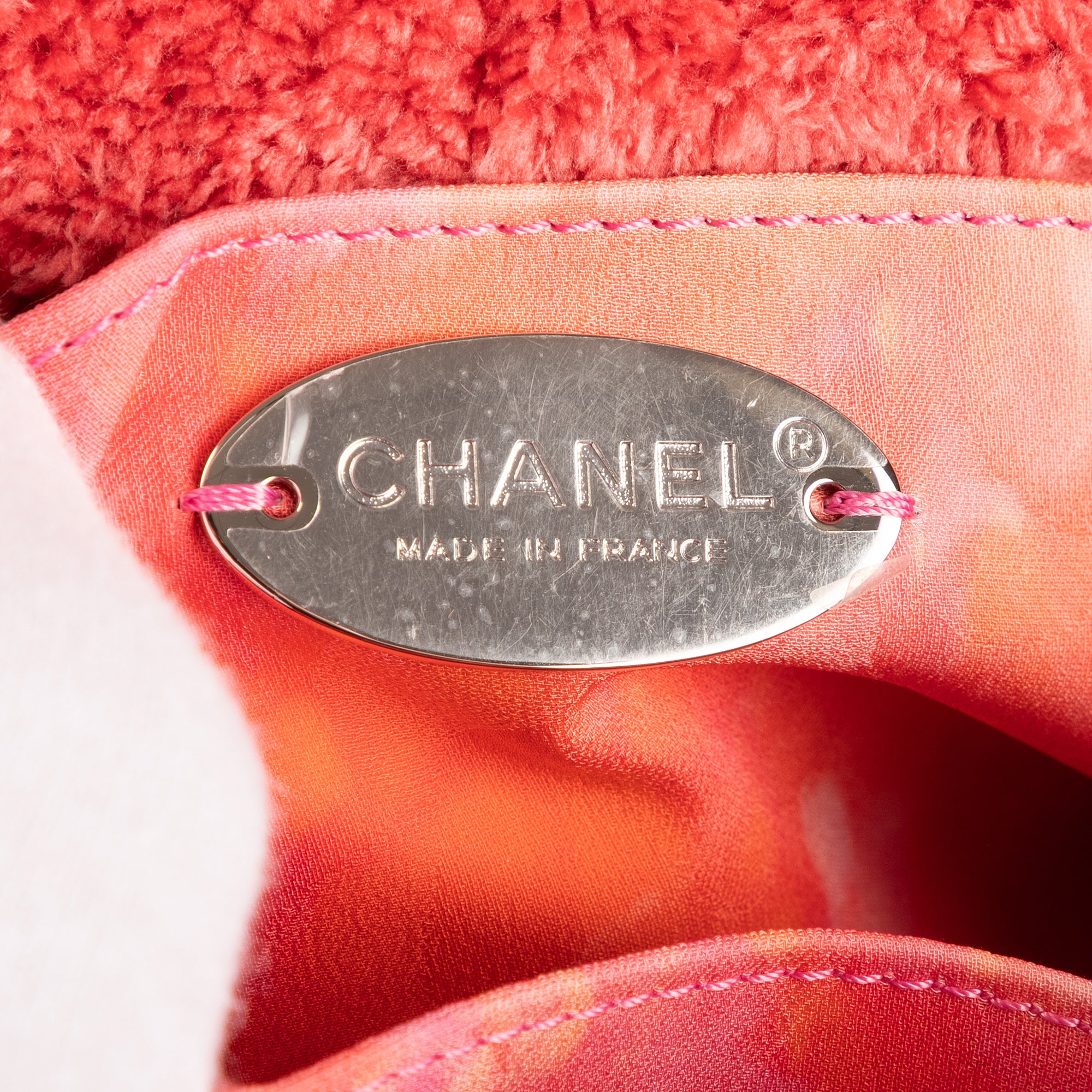 Shoulder Bag Terry Cloth Jumbo Single Flap Pink Quilted Shearling Canvas