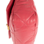 Bolso de Hombro Clásico 19 con Solapa Pequeño de Piel de Cordero Acolchada Rosa
