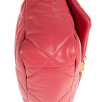 Bolso de Hombro Clásico 19 con Solapa Pequeño de Piel de Cordero Acolchada Rosa