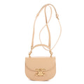 Shoulder Bag Besace Clea Mini Beige Smooth Calfskin Leather