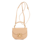 Shoulder Bag Besace Clea Mini Beige Smooth Calfskin Leather