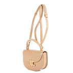 Shoulder Bag Besace Clea Mini Beige Smooth Calfskin Leather