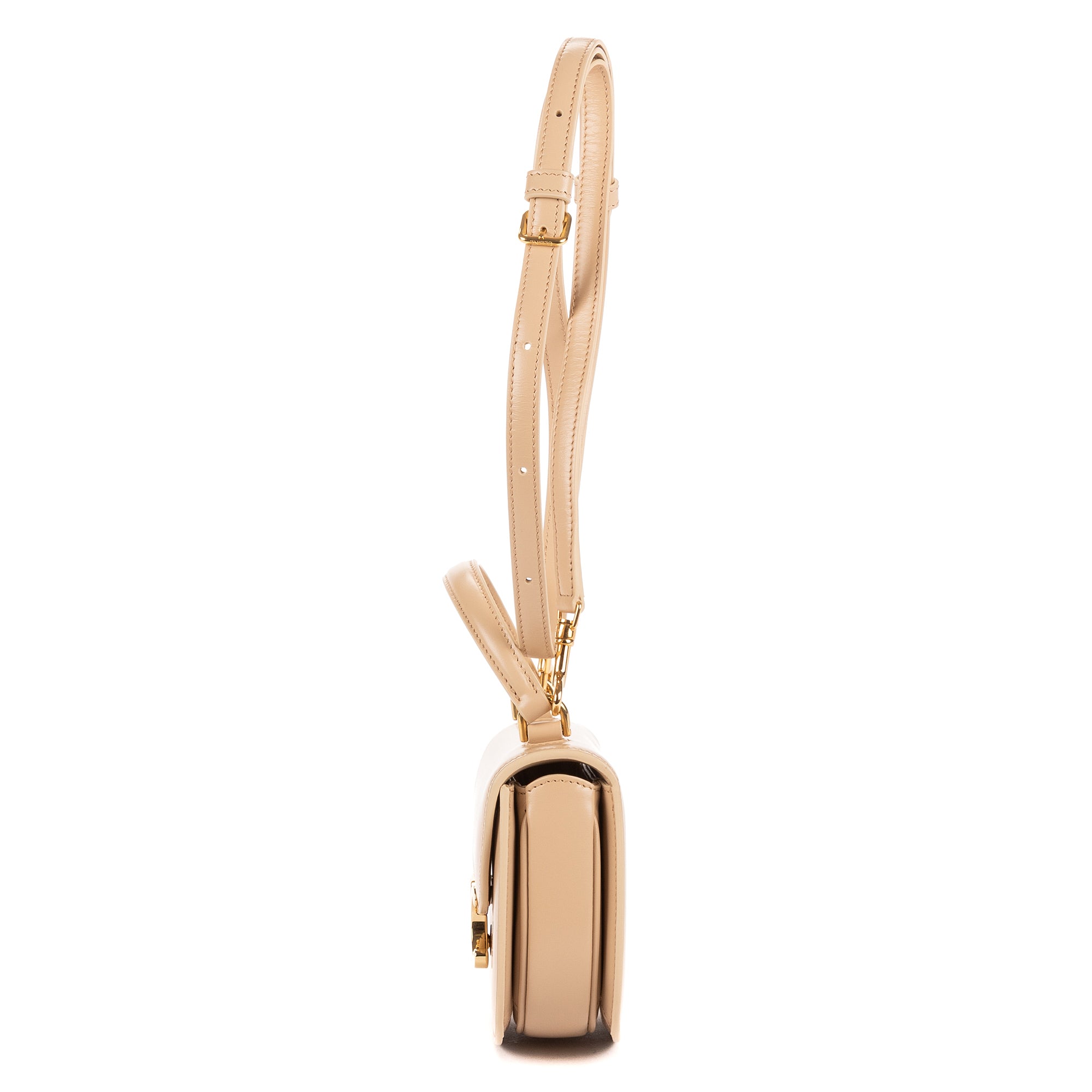 Shoulder Bag Besace Clea Mini Beige Smooth Calfskin Leather