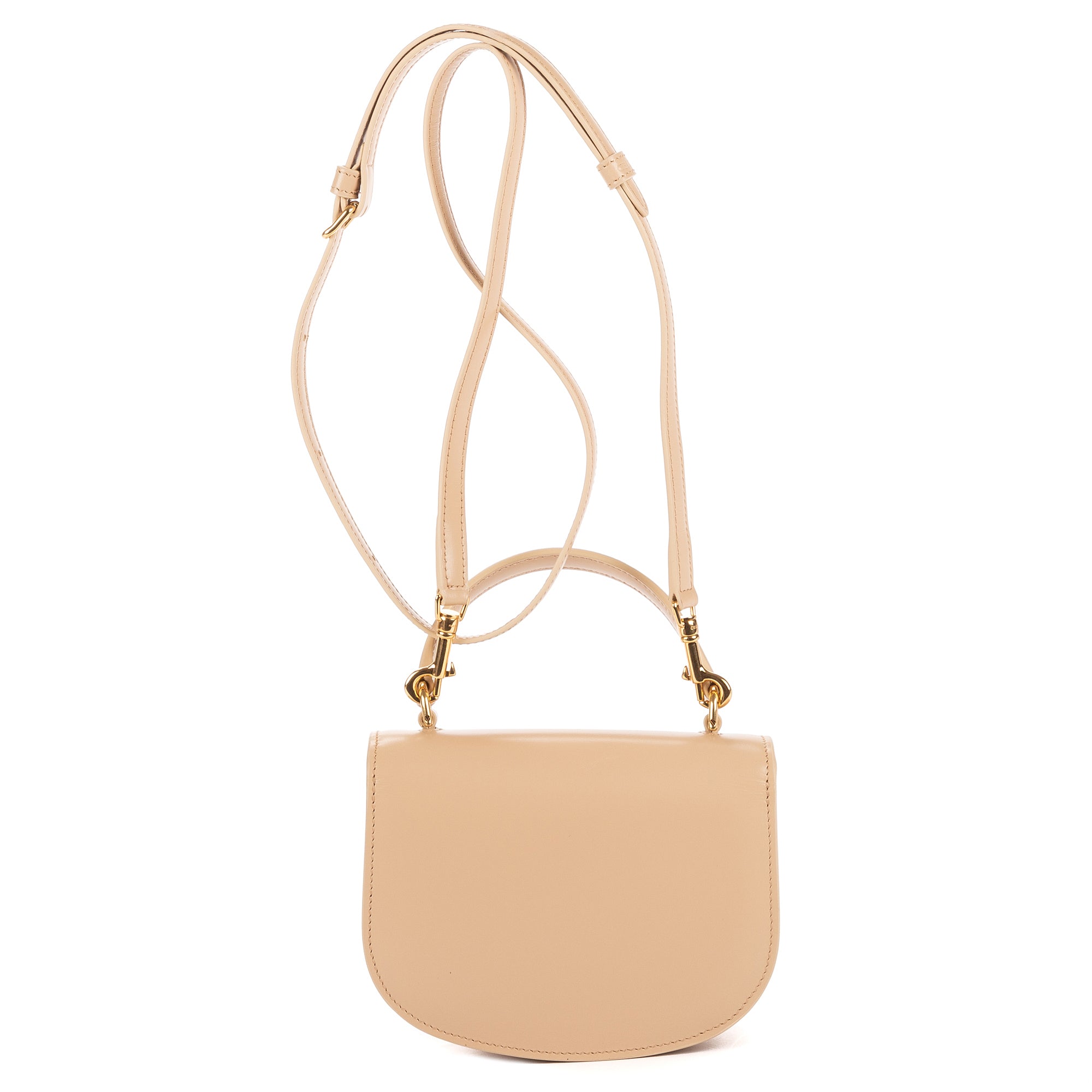 Shoulder Bag Besace Clea Mini Beige Smooth Calfskin Leather
