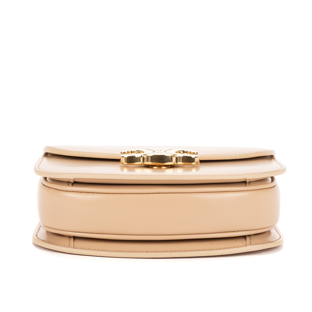 Shoulder Bag Besace Clea Mini Beige Smooth Calfskin Leather