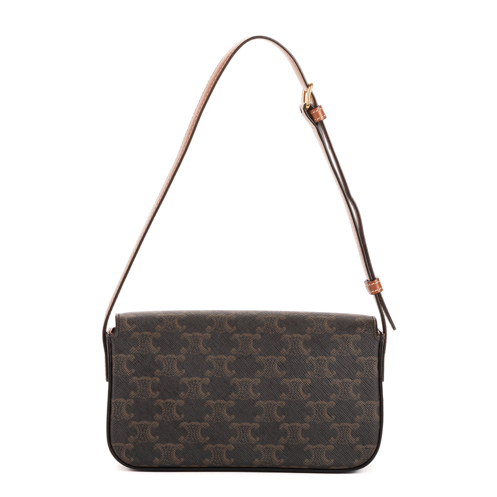 Bolso de Hombro Clásico Claude Triomphe Pequeño Lona Triomphe Marrón
