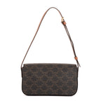 Bolso de Hombro Clásico Claude Triomphe Pequeño Lona Triomphe Marrón