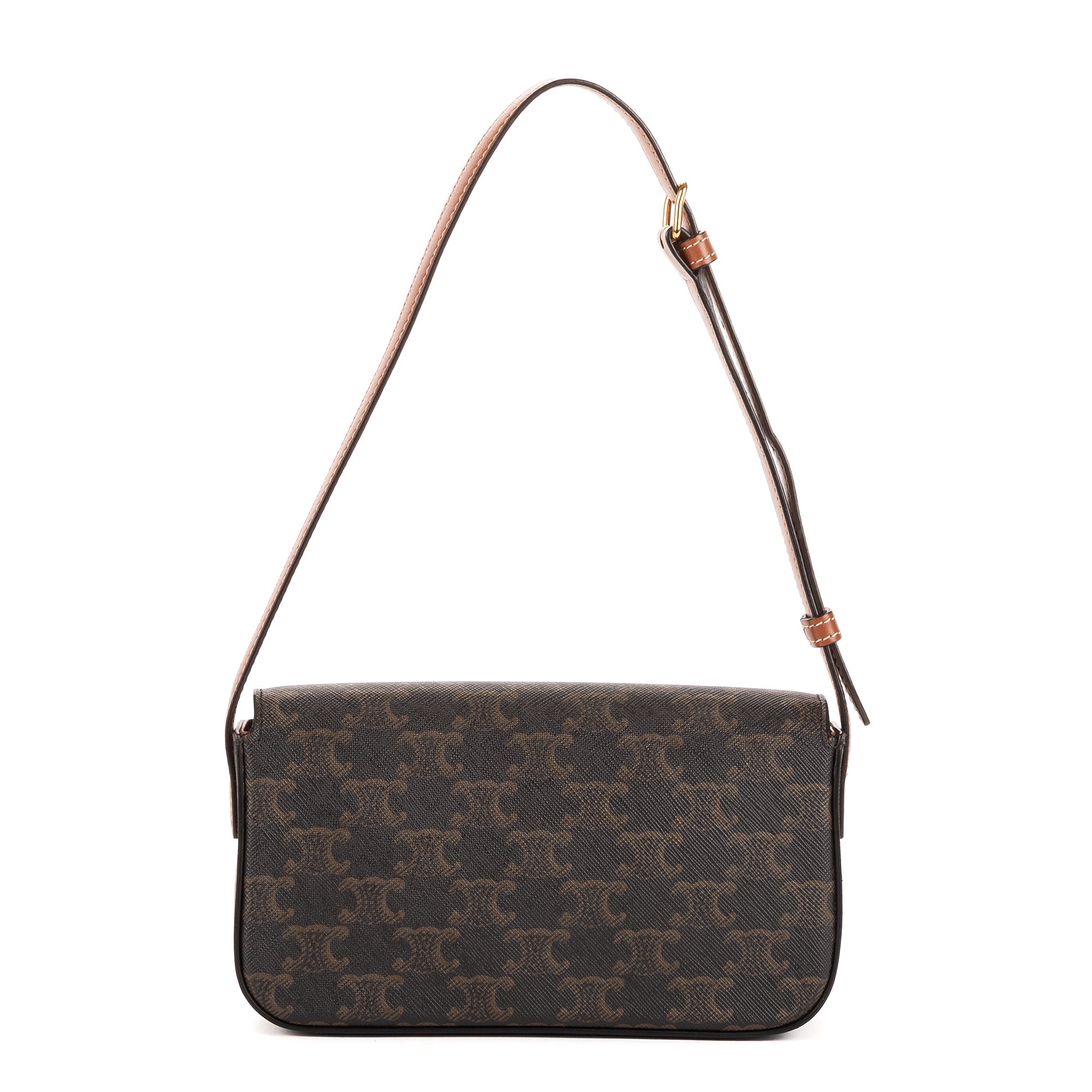 Bolso de Hombro Clásico Claude Triomphe Pequeño Lona Triomphe Marrón