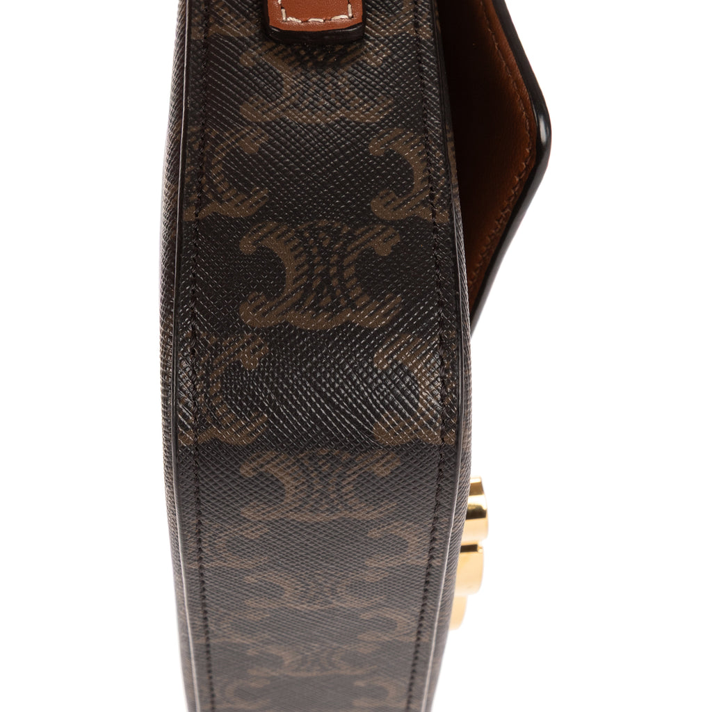 Bolso de Hombro Clásico Claude Triomphe Pequeño Lona Triomphe Marrón