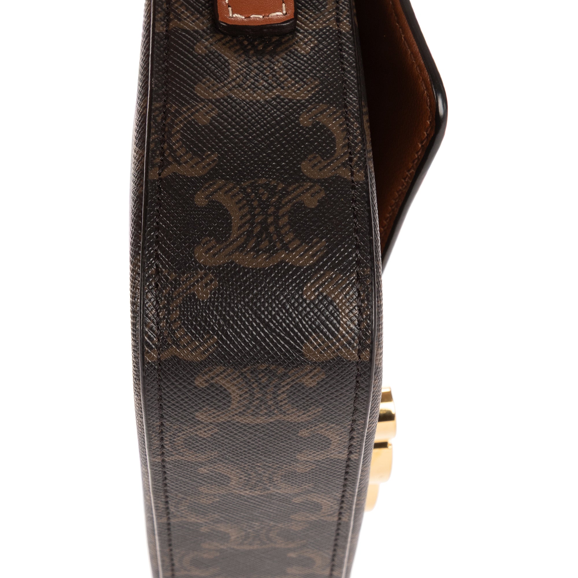Bolso de Hombro Clásico Claude Triomphe Pequeño Lona Triomphe Marrón
