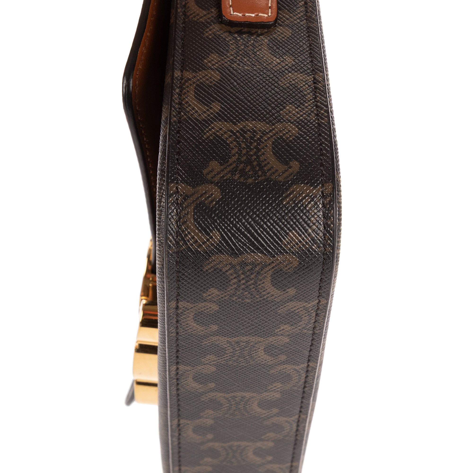 Bolso de Hombro Clásico Claude Triomphe Pequeño Lona Triomphe Marrón