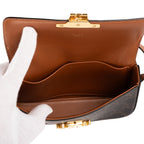 Bolso de Hombro Clásico Claude Triomphe Pequeño Lona Triomphe Marrón
