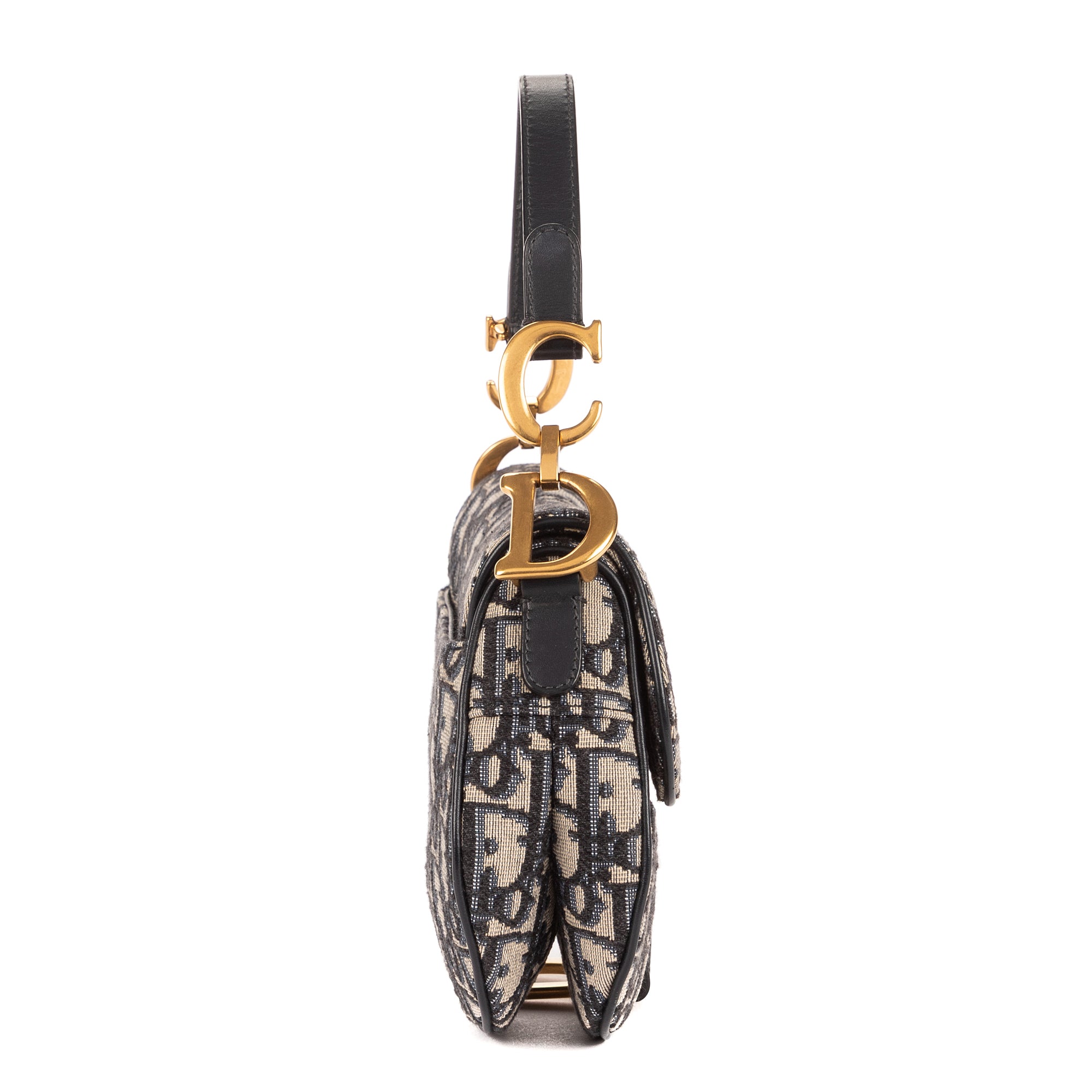 Bolso de mano Oblique Saddle Mini lona Diorissimo Oblique azul marino