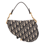 Bolso de mano Oblique Saddle Mini lona Diorissimo Oblique azul marino