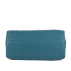 Bolso de mano Intreciatto Roma de cuero Intrecciato azul mediano