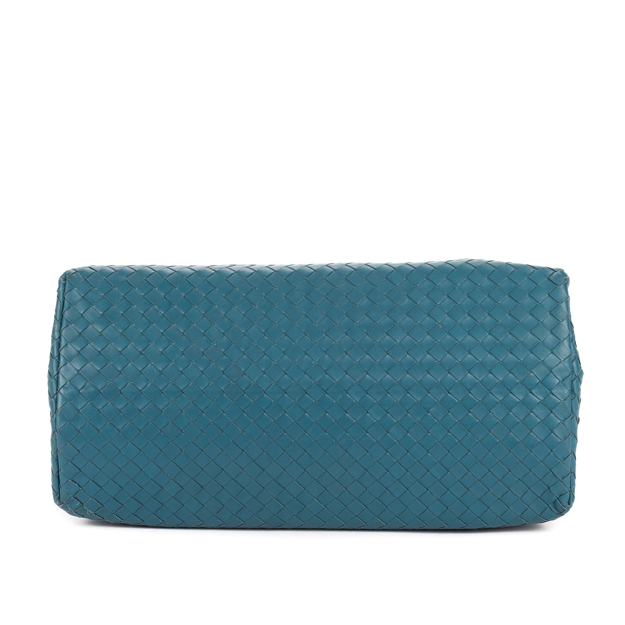 Bolso de mano Intreciatto Roma de cuero Intrecciato azul mediano