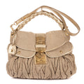 Shoulder Bag Hobo Bag Beige Matelasse Coffer Woven Canvas