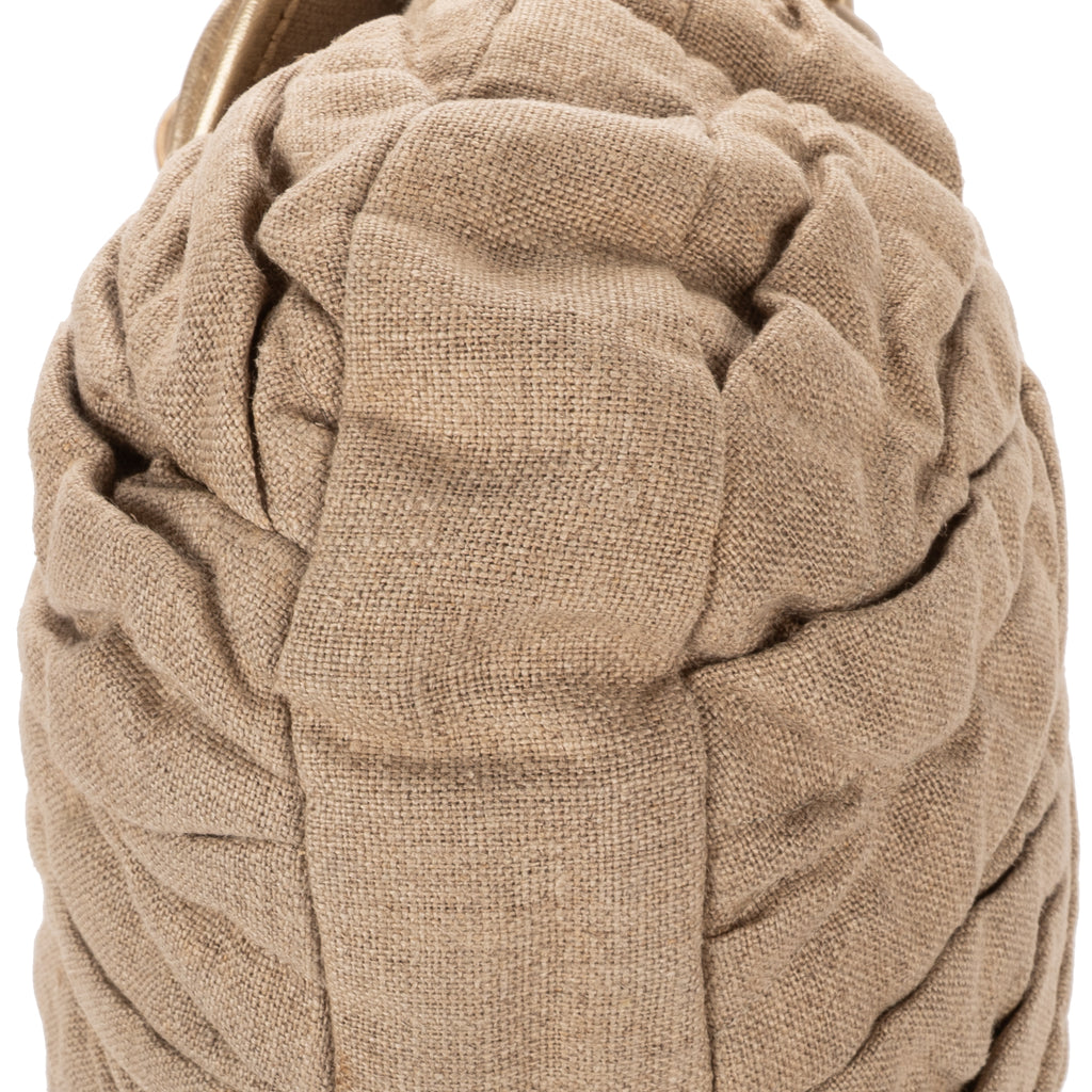 Shoulder Bag Hobo Bag Beige Matelasse Coffer Woven Canvas