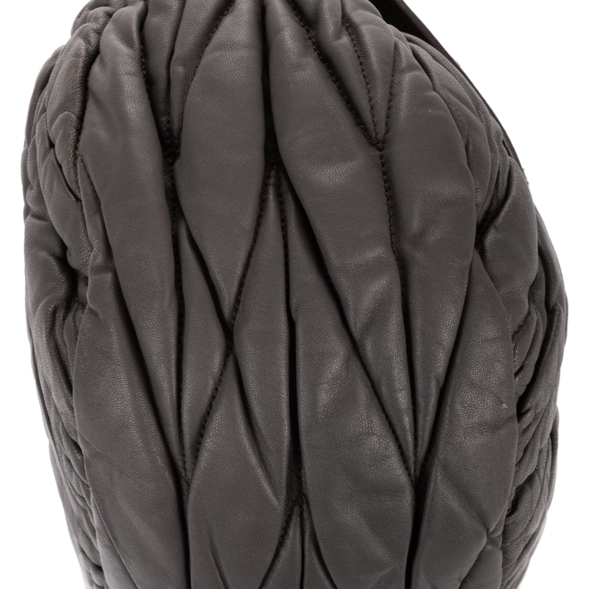 Shoulder Bag Coffer  Flap Hobo Grey Matelasse Lux Leather