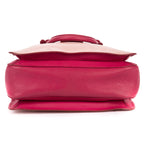 Shoulder Bag Two color Pushlock Tote Pink Madras Leather