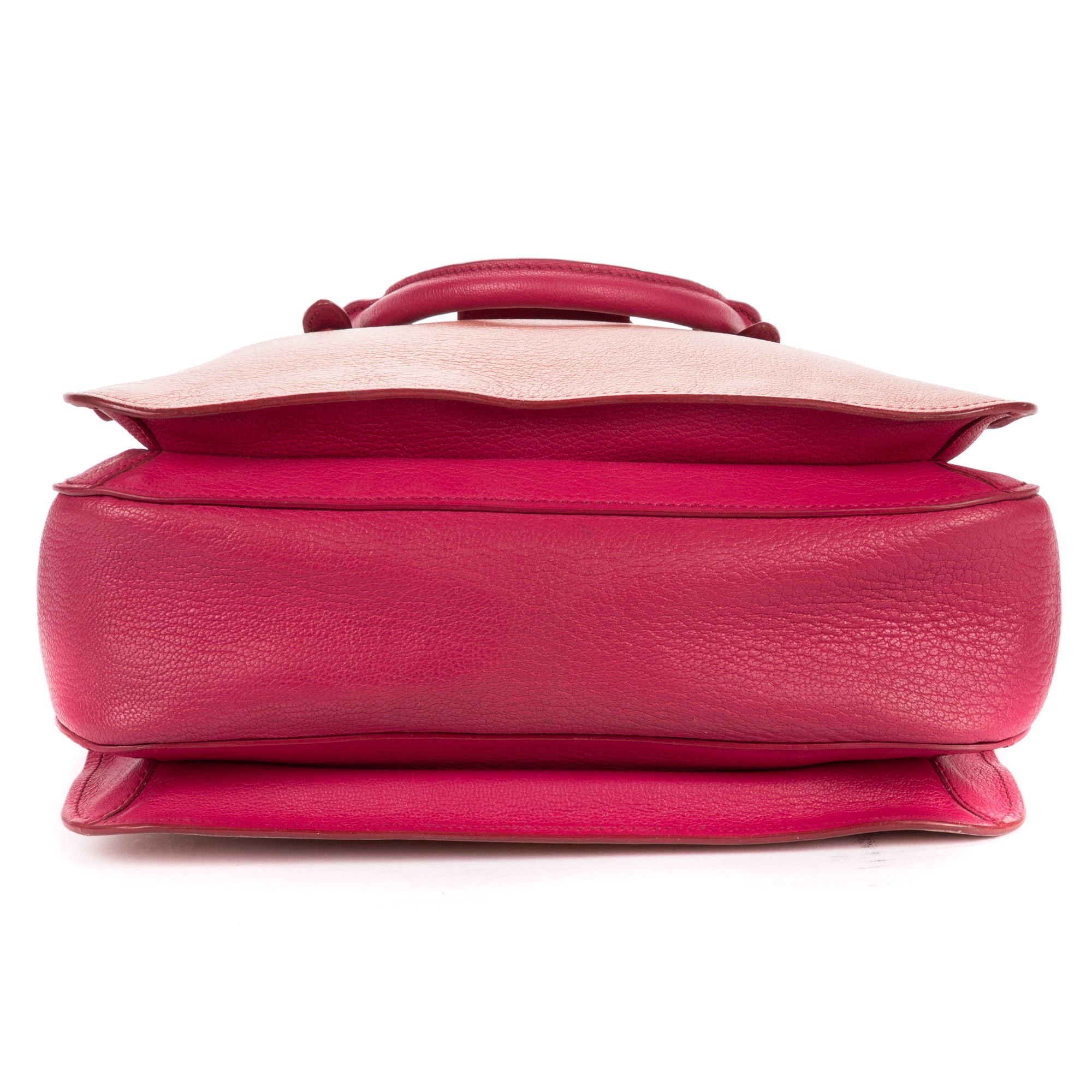 Shoulder Bag Two color Pushlock Tote Pink Madras Leather