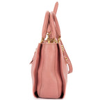 Shoulder Bag Pushlock Tote Pink Madras Leather