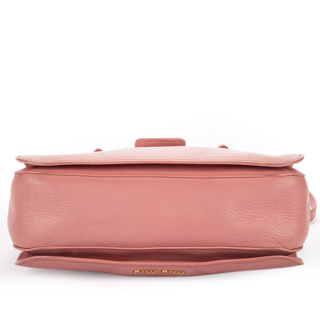 Shoulder Bag Pushlock Tote Pink Madras Leather