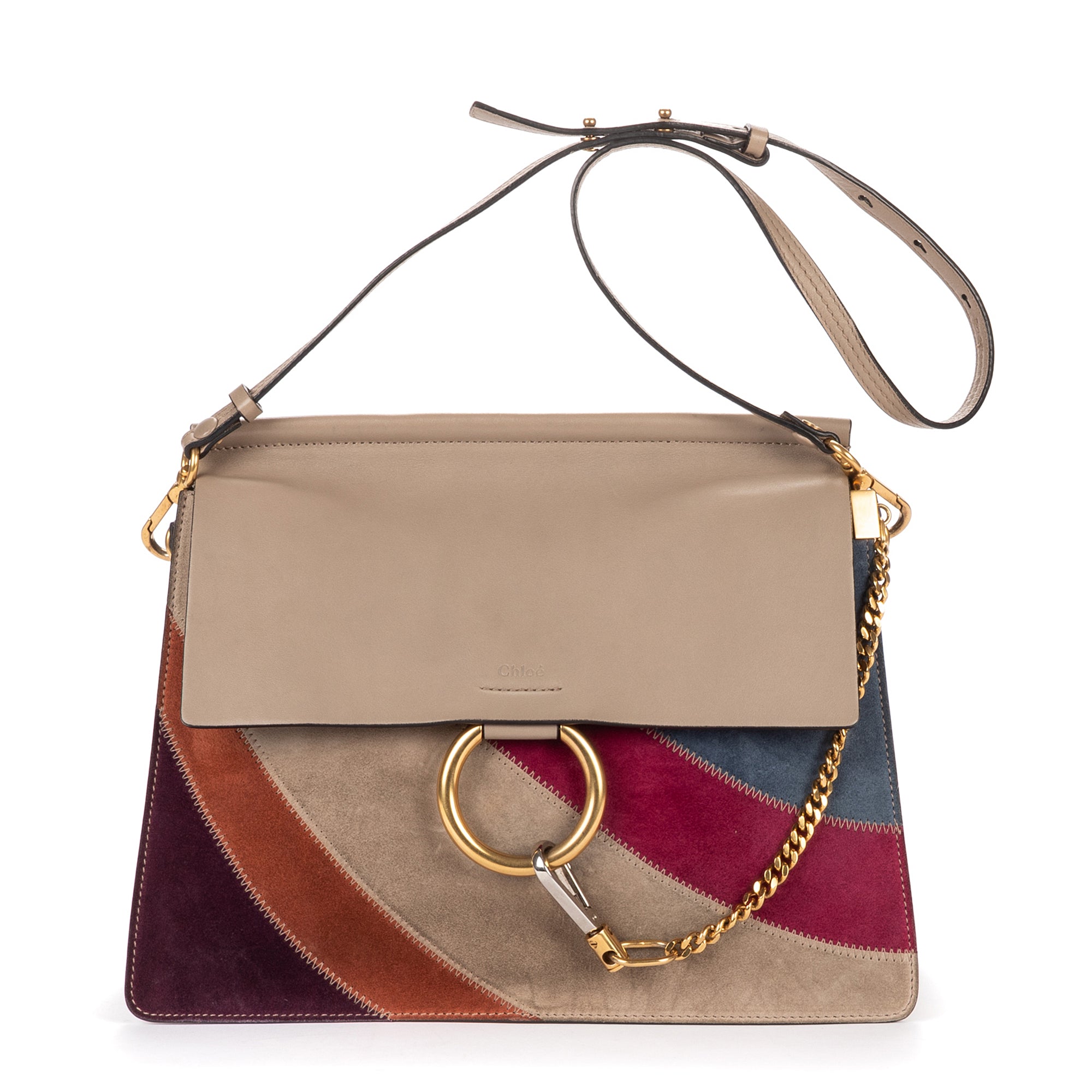 Shoulder Bag Medium Faye Bag Medium Grey Patchwork Suede