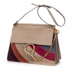 Shoulder Bag Medium Faye Bag Medium Grey Patchwork Suede