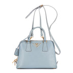 Bolso de Hombro Pequeño Promenade de Piel Saffiano Azul