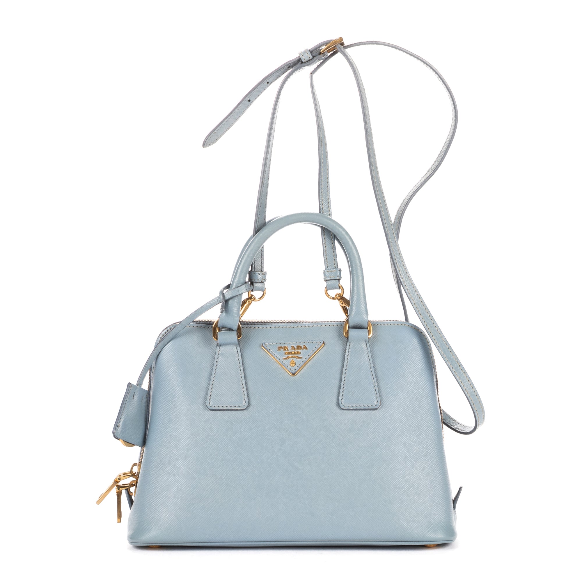 Shoulder Bag Small Promenade Small Blue Saffiano Leather