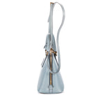 Bolso de Hombro Pequeño Promenade de Piel Saffiano Azul