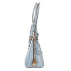 Bolso de Hombro Pequeño Promenade de Piel Saffiano Azul