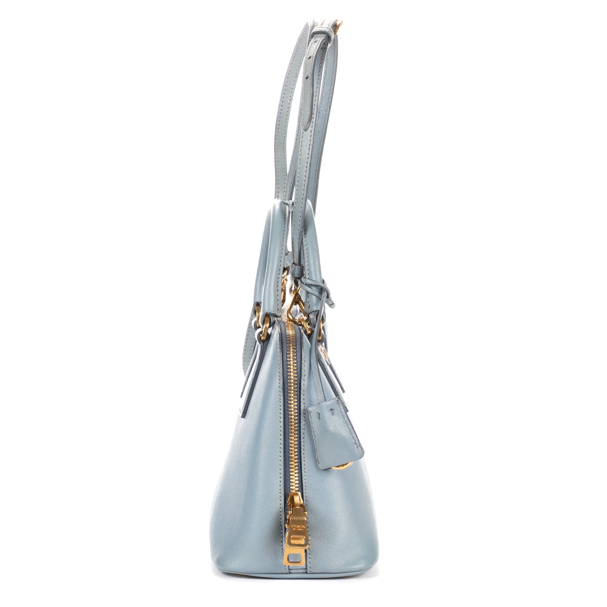 Shoulder Bag Small Promenade Small Blue Saffiano Leather
