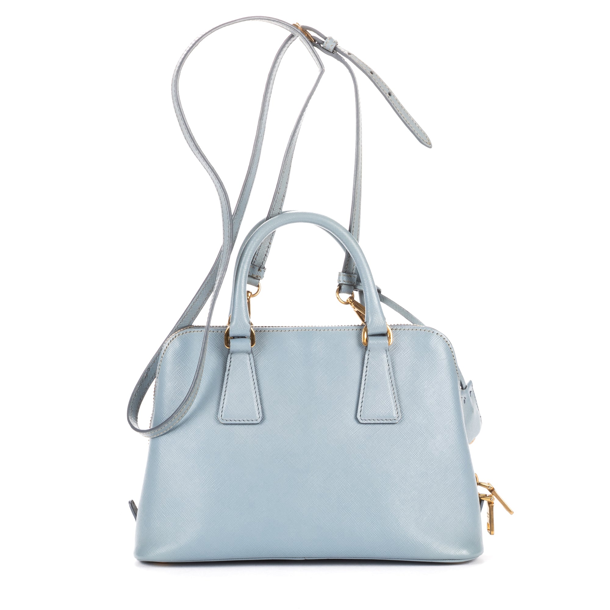 Shoulder Bag Small Promenade Small Blue Saffiano Leather